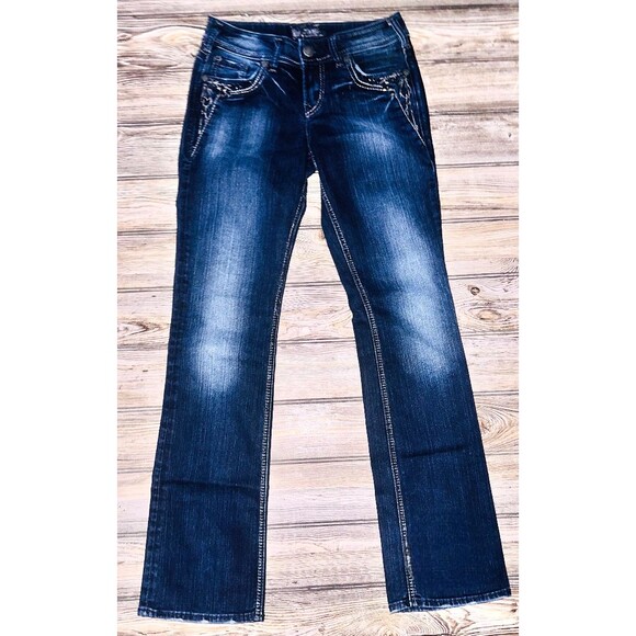 Silver Suki 17" Jeans Womens 27x32 Dark Wash - Picture 1 of 3